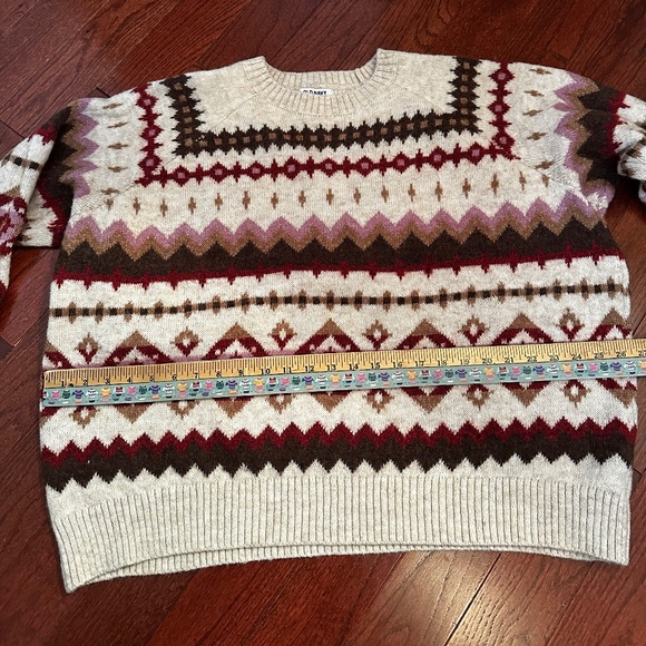 Old Navy XL Fair Isle Oversized Crew Neck Sweater - Picture 5 of 9